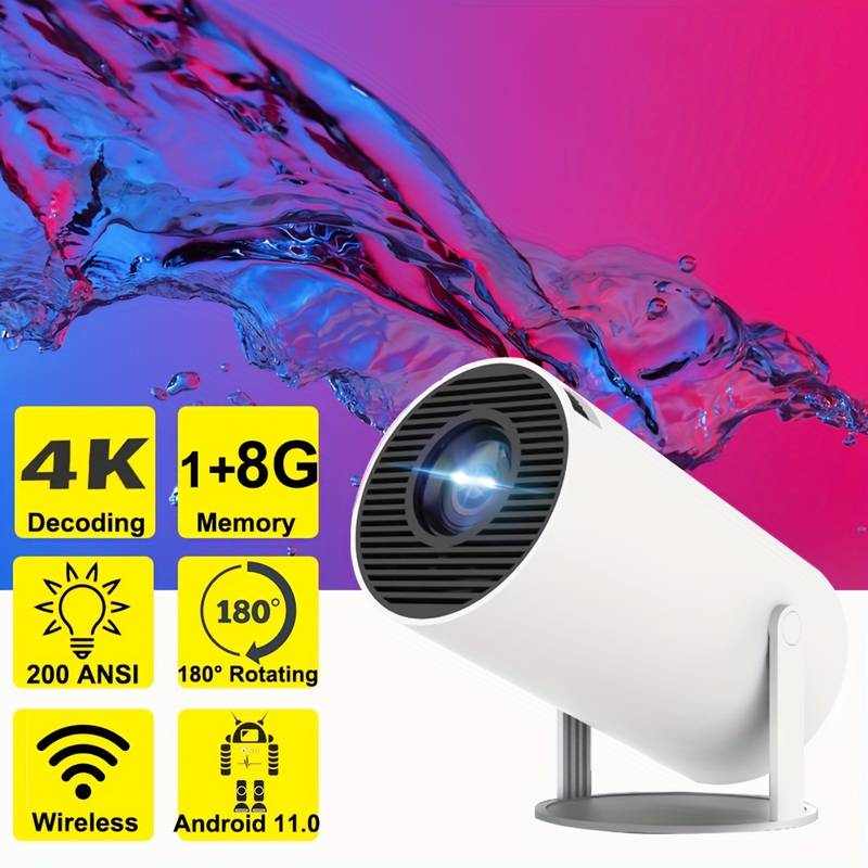 4K Miniprojector | Android 11, 1080P, 200 ANSI, Draagbare Cinema