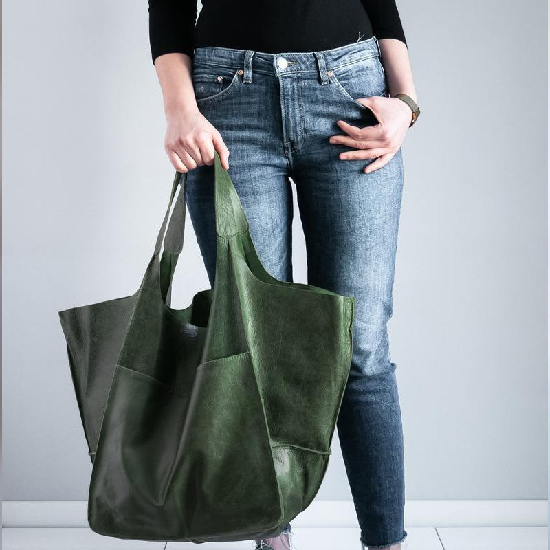 Leren handtassen met grote capaciteit voor dames